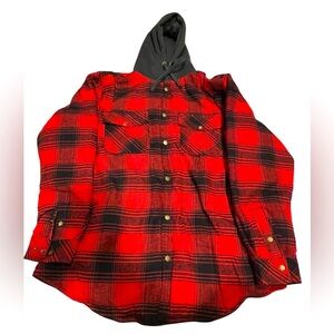 Outerwear NWT Men’s Flannel Shirt Jacket/Fleece Lined Full Zip Hoodie Size XL